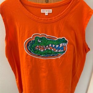 Orange Sleeveless Top with Florida Gator Sequin Logo